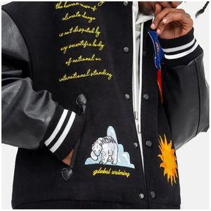 Chaqueta Universitaria de Béisbol para Hombre, de Lona de Alta Calidad, con Cuello Alto, Capucha, Transpirable, de Secado Rápido, Estilo Vintage - Product Image 3