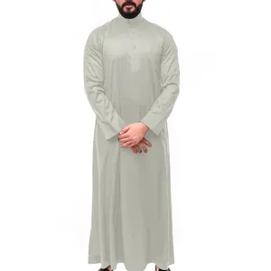 Hot Selling Islamische Kleidung Langarm Männer Thobe Arab Jubbah Islamisches Kleid Jubba Muslim Saudi Arab Dubai Thobe Für Herren