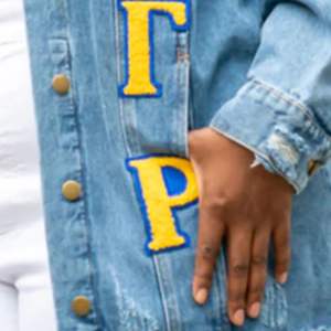 Boyfriend Fit SGRHO Denim Jacket with Embroidery Durable Cotton Jean Jacket for Streetwear and Sorority Fashion - Product Image 5