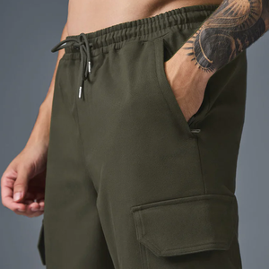 High Quality <b>Men</b> <b>Cargo</b> Pants Drawstring Waist Casual Pants Multiple Pockets Cotton Work Out <b>Joggers</b> <b>for</b> <b>Men</b> - Product Image 6