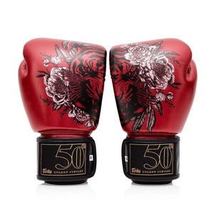 นวมชกมวย Fairtex รุ่น Pro หนังคุณภาพสูง สีแดง น้ำหนักเบา กันน้ำ แบบผูกเชือก สำหรับฝึกซ้อมและต่อยมวยไทย - Product Image 4