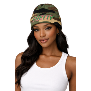 Bonnet Camouflage 08 Pretty Girl, Vêtements de Sororité Grecque, Rose et Vert, Style Universitaire, Tenue Grecque Élégante pour Femmes - Product Image 5