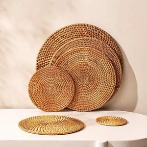Best Selling <b>Placemats</b> Rattan Circle <b>Round</b> <b>Placemat</b> Hand Weaved Kitchen Decoration Viet Fargimex - Product Image 1