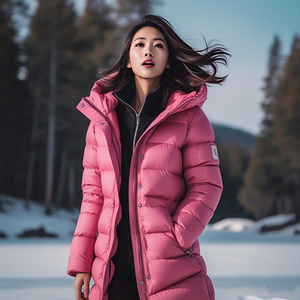 Manteau long à bulles pour femmes Manteau long coupe-vent Streetwear décontracté Vêtements d'extérieur d'hiver Veste long à bulles Manteau long pour femmes - Product Image 2