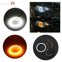 HYUGA 12-24V DC 60mm 120mm Anneaux lumineux LED Angel Eyes pour phares, Nouveaux Blancs et Jaunes, ABS+PCB, Étanche IP67, 1200LM, 5W