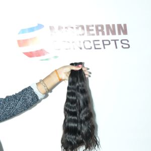 100% cabello humano virgen crudo cutícula alineada sin procesado químico proveedor natural a granel templo humano indio extensiones de cabello - Product Image 1