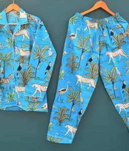 Nouvelle arrivée, vêtements de nuit pour femmes, pyjama en coton imprimé multicolore, chemise et pantalon, vêtements de nuit pour filles, pyjama pour dormir - Product Image 1