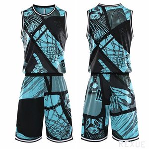 Conjuntos de camisetas de baloncesto transpirables reversibles de poliéster 100% personalizados, uniformes de baloncesto de diseño personalizado de talla grande - Product Image 1