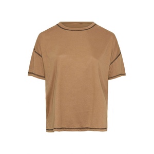 Camiseta de Cuello Redondo para Mujer, Uso Diario, Manga Corta, Tela Jersey Suave, Top Informal, Fabricante de Ropa Personalizada, Proveedor Mayorista - Product Image 3