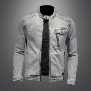 Ensemble de veste en jean décontractée pour homme, style hip-hop urbain, manches longues, style côtelé rugueux - Product Image 5