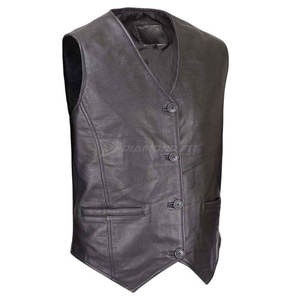 Respirant confortable hommes en cuir gilet tenue décontracté prix raisonnable fabriqué en usine hommes en cuir gilet - Product Image 5
