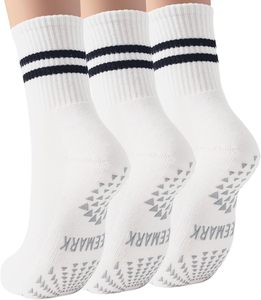 Chaussettes de sport pour femmes 80% coton 20% Spandex Chaussettes de sport antidérapantes à la cheville Chaussettes de sport confortables et respirantes à la mode - Product Image 1