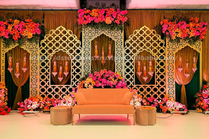 Arches de toile de fond de mariage découpées au laser sur le thème arabe Panneaux de toile de fond en arc marocain de scène de mariage indien personnalisés Prix d'usine UK - Product Image 2