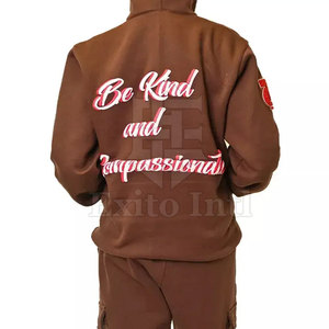 Men's Oversized Hooded for Zipper Winter Fashion Solid Pattern Customizable Cotton/<b>Polyester</b> <b>Hoodie</b> Plain Dyed Wholesale - Product Image 4