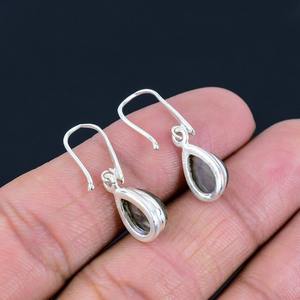 Boucles d'oreilles classiques bijoux pour femmes argent Boho Style bijoux 925 argent Sterling Labradorite pierres précieuses boucles d'oreilles faites à la main cadeau - Product Image 5