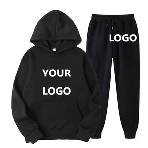 Survêtement pour homme en coton 100% lourd et décontracté, logo personnalisé, coupe ample, col montant, fermeture éclair quart de tour - Product Image 2