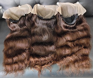 Peluca de cabello virgen indio de alta calidad, extensiones de ondas de templo Natural, peluca Remy suave, cabello de donante Real, cabello humano Real de alta calidad - Product Image 6