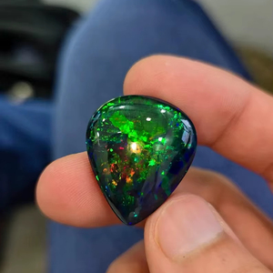Natural Ethiopian Black <b>Opal</b> Cabochon. Top quality piece. 11.67 Cts Total. World class quality <b>Opal</b> Cabochon - Product Image 1
