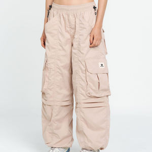 Pantalon cargo de style décontracté pour hommes, pantalon ample personnalisé de qualité supérieure en toile délavée à cordon de serrage, vente en gros - Product Image 6