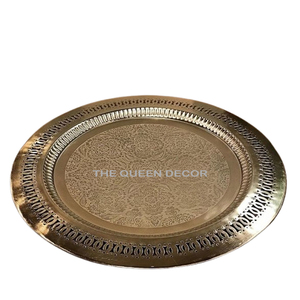 Plateau en métal pour la décoration intérieure Plateau de service ovale de cuisine de luxe moderne Style Art déco Acier inoxydable Métal créatif - Product Image 2