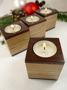 Pot de bougie unique Bougeoir en bois avec noms gravés pour cadeaux de mariage personnalisés au prix de gros par HF CRAFTS - Product Image 5