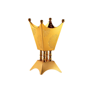 Brûleur d'encens en métal doré de luxe élégant support de Bakhoor diffuseur d'aromathérapie décoratif pour la maison table élégante pour religieux - Product Image 1