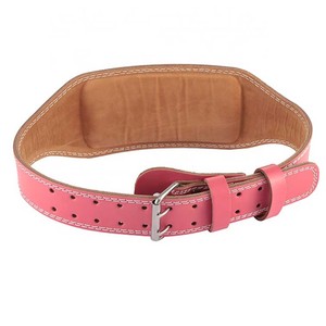 เข็มขัดยกน้ำหนักหนังวัวสีชมพูสำหรับผู้หญิงปรับแต่งได้ปรับแต่งได้ปรับแต่งได้ - Product Image 1