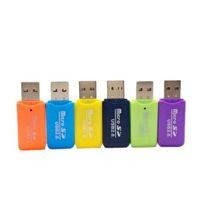 Mini lector de tarjetas SD de tamaño lindo, adaptador de memoria TransFlash, diseño diferente con interfaz USB, regalo de promoción