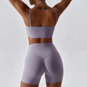 Ensemble de sport deux pièces pour grossistes : soutien-gorge et short, vêtements de sport respirants, ensembles de yoga compressifs et recyclables pour le fitness - Product Image 2