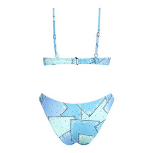 Ensemble de maillot de bain bikini 2 pièces pour femmes, design unique, matière respirante en polyester/nylon, taille élastique, motif imprimé pour vêtements de plage - Product Image 5