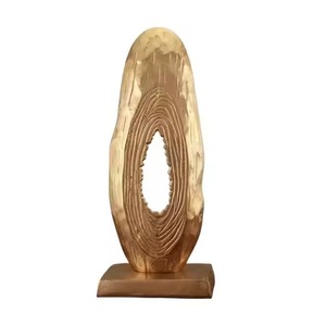 Sculpture en métal à plumes tendance, art abstrait, figurine de table, centre de table moderne, élégant accent décoratif - Product Image 2