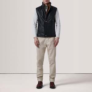 เสื้อกั๊กหนังแฟชั่นระบายอากาศได้ดีสำหรับผู้ชายเสื้อกั๊กบางพอดีตัวแขนกุดสำหรับใส่กลางแจ้ง - Product Image 6