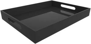 2025 plateau de service noir vibrant grand plateau en acrylique, présentoir décoratif, plateau de coiffeuse avec poignée - Product Image 3