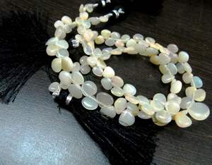 Cuentas de ópalo etíope en forma de corazón, cuentas Briolette lisas, tamaño 6-8mm, hebra de 8 pulgadas de largo - Product Image 5