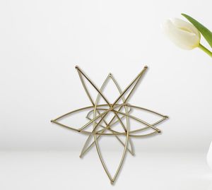 Sculpture en métal doré en forme d'étoile, pièce d'art antique faite à la main pour la décoration de la maison - Product Image 5