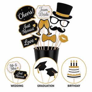 <b>Wedding</b> Photo Booth <b>Props</b> Mr Mrs Just Married Handheld Signs Party <b>Props</b> for Bridal Shower <b>Wedding</b> Decoration - Product Image 6