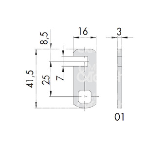 คันโยกตรงสำหรับกระบอกสูบ - Product Image 1