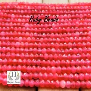 Exportador indio facetado 4mm corte suelto perforado cuerdas rubí rojo cristal cuentas para joyería fabricación Mozambique piedra preciosa - Product Image 2