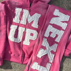 ชุดวอร์มกางเกงผ้าฟลีซแบบมีซิปสำหรับผู้ชายผู้หญิงชุดวอร์มแบบมีฮู้ดผ้าปะติดแบบแนบเนื้อสำหรับฤดูหนาวออกแบบได้ตามต้องการ - Product Image 2