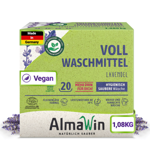 AlmaWin Brand Highlight <b>Laundry</b> <b>Detergent</b> Powder Lavender 1.08 Kg 20 Loads Vegan Power Booster For 30-95 Celsius Baby <b>Detergent</b> - Product Image 1