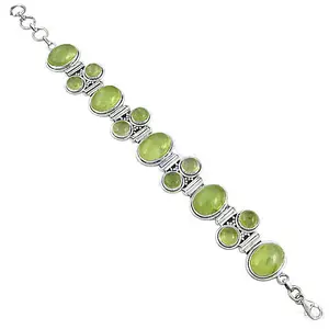 925 Silver <b>Bracelet</b> for Women with Emerald Cut Peridot Gemstone Rose Gold or Platinum <b>Diamond</b> Cut Charm <b>Bracelets</b> or <b>Bangles</b> - Product Image 3
