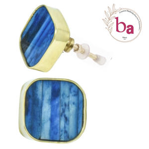 Tiradores de puerta de cajón de Metal de madera de resina azul de latón épico macizo, tirador moderno para cocina, dormitorio, armario, sala de estar - Product Image 1