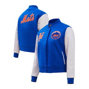 Veste universitaire avec logo personnalisé, corps en laine et manches en cuir véritable, veste de baseball d'hiver - Product Image 2