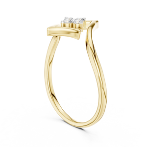 Bague de fiançailles en or jaune 14K 18K avec diamant de laboratoire taille brillant rond, serti en grappe, DEF VVS, bijoux fins, vente en gros OEM - Product Image 4