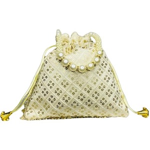 Elégant sacs Gotta Patti & Zari Potli parfaits cadeaux de mariage et d'anniversaire et sac de travail brodé Potli Pouch pour femme - Product Image 4