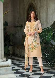 Pantalon Kurti en lin Pastels d'été avec la collection Dupatta Vêtements indiens pakistanais pour la fête, vêtements décontractés Tarif de gros disponible - Product Image 2