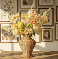 Vase en rotin tressé vintage durable pour centre de table de mariage, 100 % naturel, écologique, fait main, taille personnalisée, décoration intérieure, vente en gros