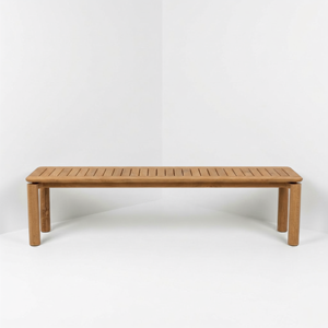 Teak Wood Dining <b>Set</b> with Bench Slat Top Wooden Patio Table Chair <b>Set</b> for Modern Dining Room Restaurant Furniture Wholesale - Product Image 2