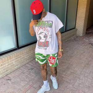 Chándal 100% algodón camiseta y pantalones cortos de malla conjunto de ropa de hombre al por mayor camisa de verano personalizada para hombre y conjunto corto - Product Image 1