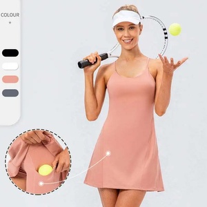 Jupes de tennis pour femmes à prix avantageux, extensibles, respirantes, de couleur vive, taille haute, en forme de V, avec short intégré - Product Image 5